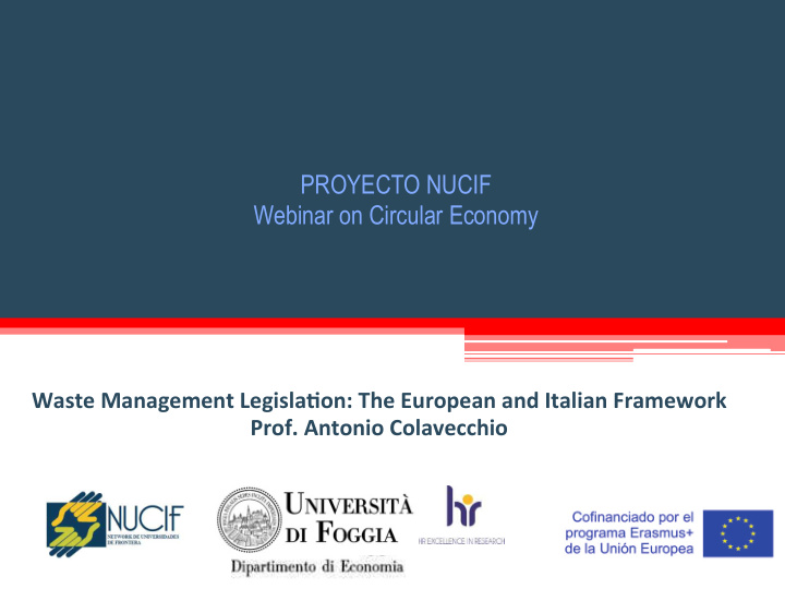 waste management legisla on the european and italian
