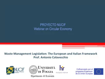Waste  Management  Legisla.on:  The  European  and  Italian  Framework