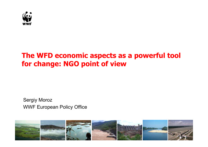 the wfd economic aspects as a powerful tool for change