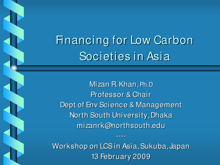 financing for low carbon financing for low carbon