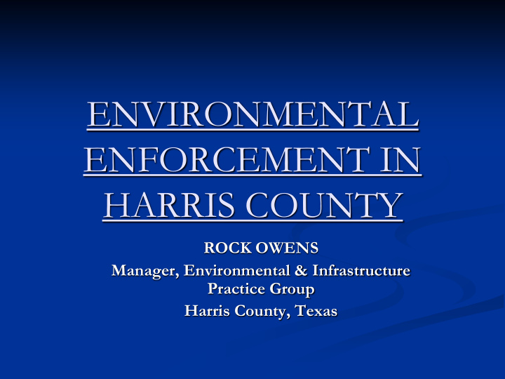 environmental enforcement in harris county