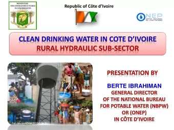 INTRODUCTION 1. SECTORS OBJECTIVES  2. EVOLUTION OF THE INSTITUTIONAL  FRAMEWORK  3. RURAL WATER