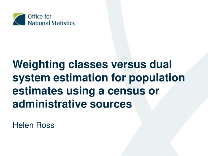estimates using a census or