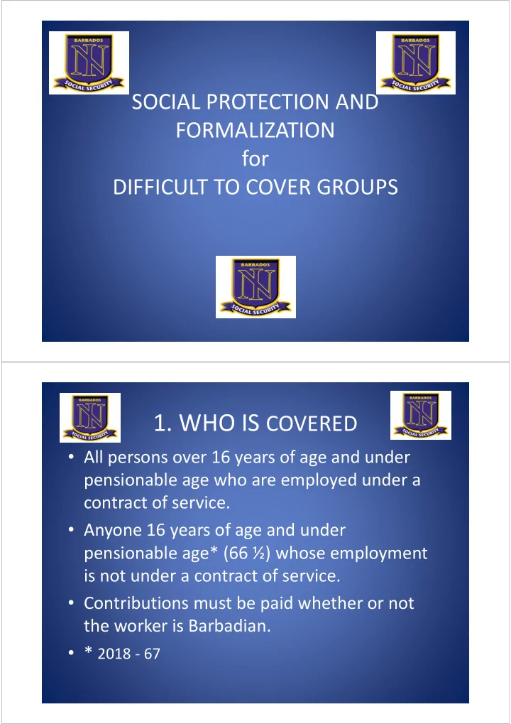 1 who is covered cont d