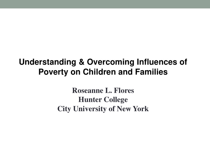 understanding overcoming influences of poverty on
