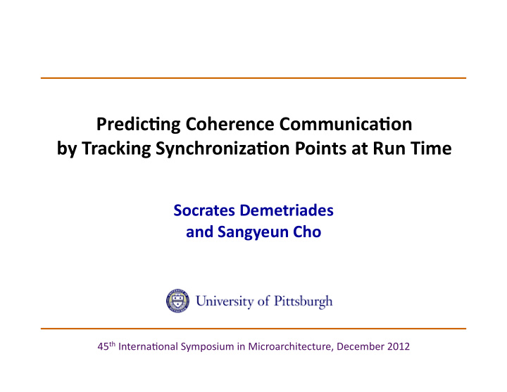 predic ng coherence communica on