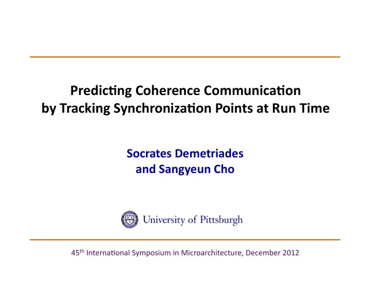predic ng coherence communica on