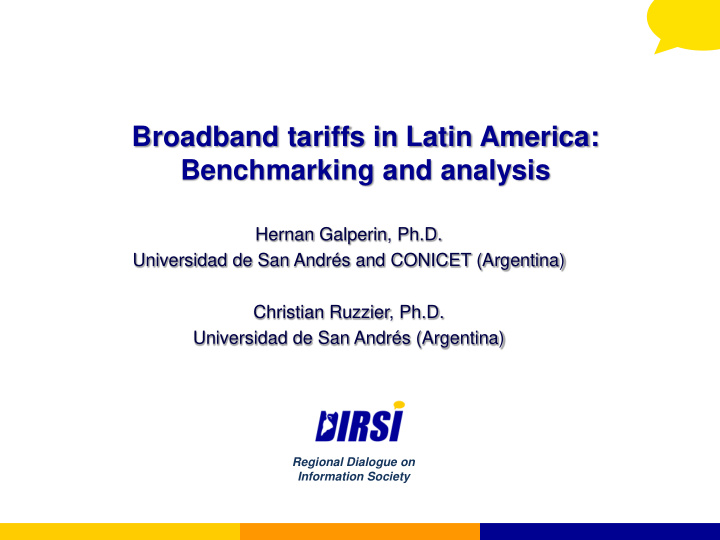 broadband tariffs in latin america benchmarking and