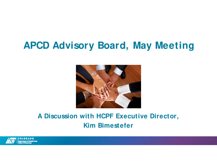 apcd advisory board may meeting