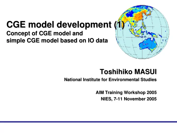 cge model development 1 cge model development 1