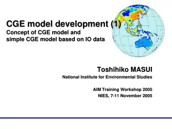 CGE model development (1)  CGE model development (1)  Concept of CGE model and  Concept of CGE