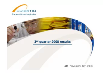 3 rd quarter 2008 results November 13 th , 2008  3Q08: solid EBITDA growth EPS (diluted in )