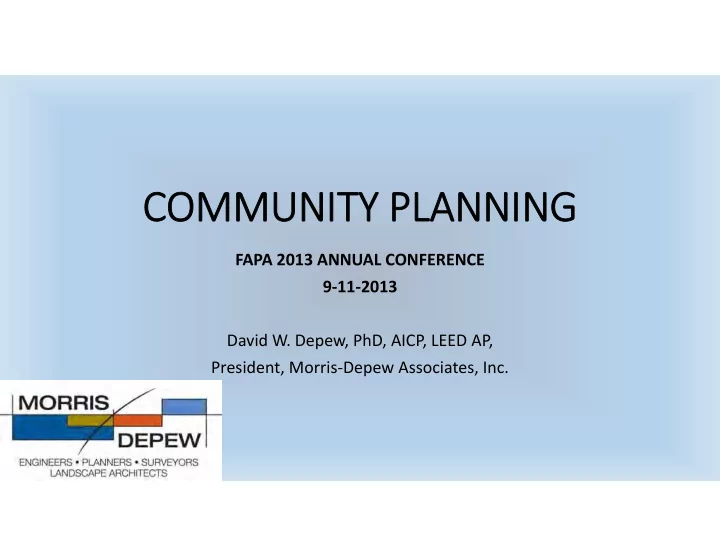 communi ommunity ty planni anning ng
