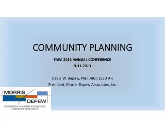 COMMUNI  OMMUNITY TY PLANNI  ANNING  NG FAPA 2013 ANNUAL CONFERENCE 9  11  2013 David W.