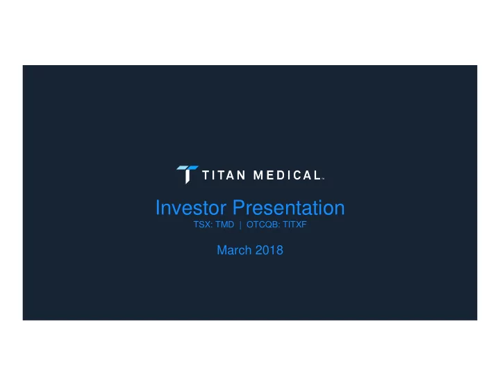 investor presentation