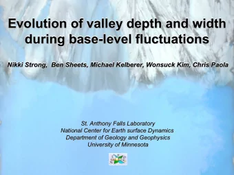 Evolution of valley depth and width  Evolution of valley depth and width  Evolution of valley depth