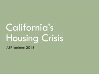 Californias  Housing Crisis  AEP Institute 2018  In California  CAs poverty ranking is