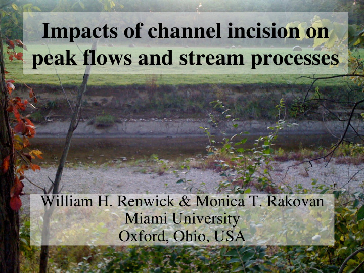 peak flows and stream processes