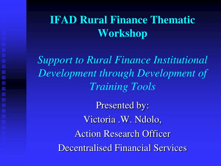 ifad rural finance thematic