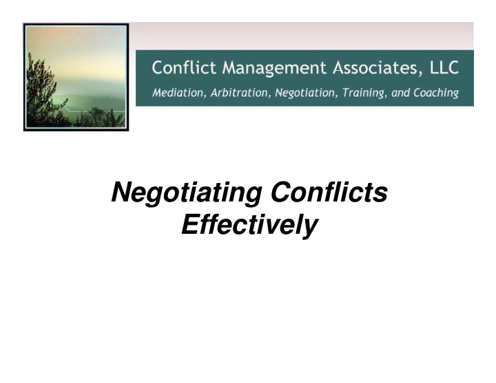 negotiating conflicts eff effectively ti l agenda agenda