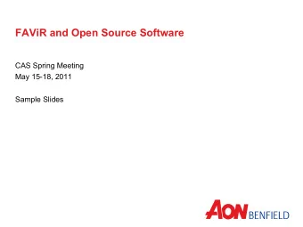 FAViR and Open Source Software  CAS Spring Meeting  May 15-18, 2011  Sample Slides Prisoner  s