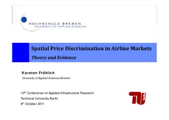 Spatial Price Discrimination in Airline Markets Theory and Evidence  Karsten Frhlich  University
