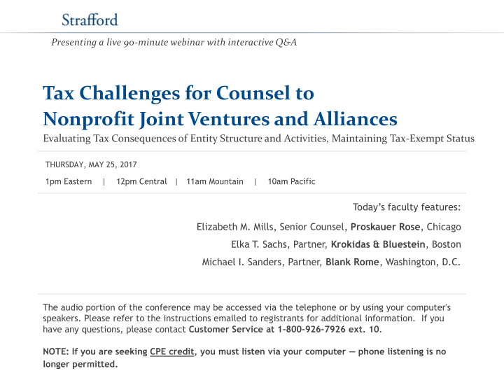 tax challenges for counsel to nonprofit joint ventures