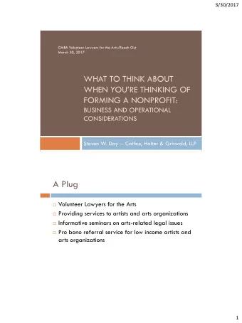 A Plug  Volunteer Lawyers for the Arts  Providing services to artists and arts organizations