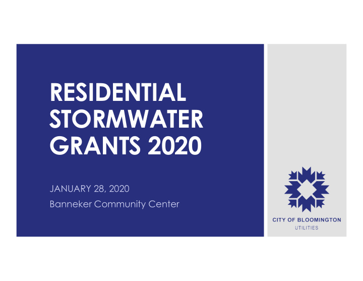 residential stormwater grants 2020