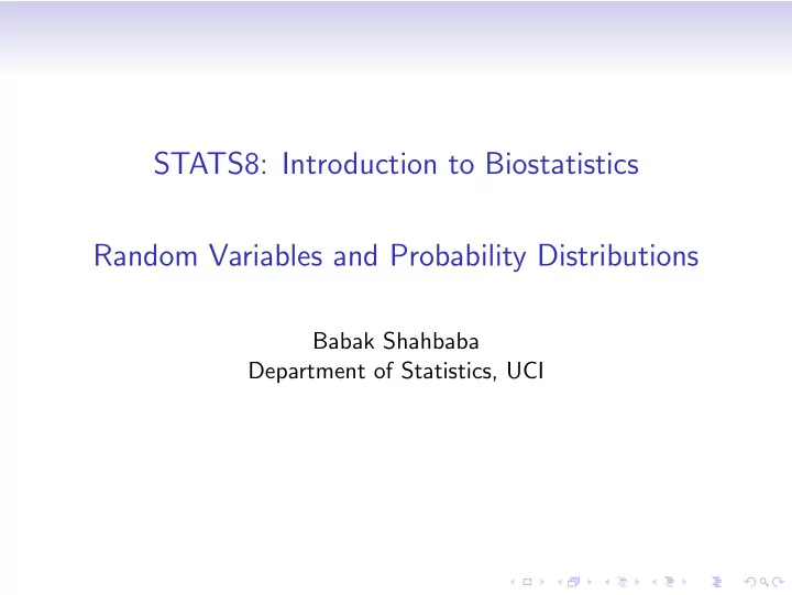 stats8 introduction to biostatistics random variables and