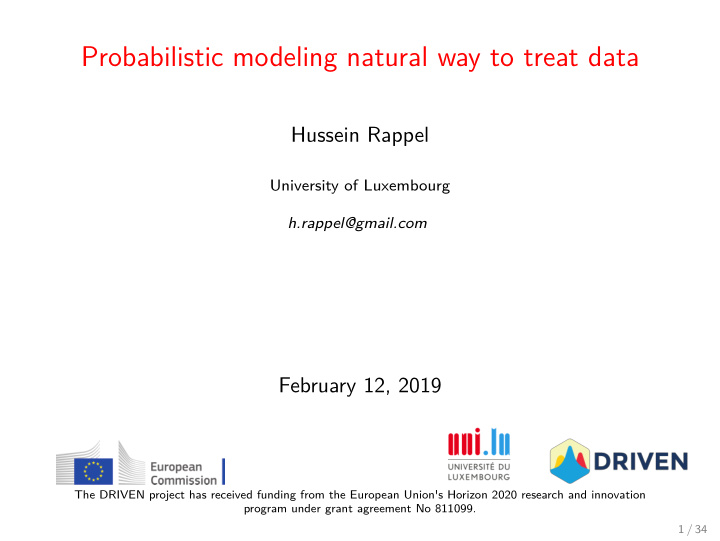 probabilistic modeling natural way to treat data