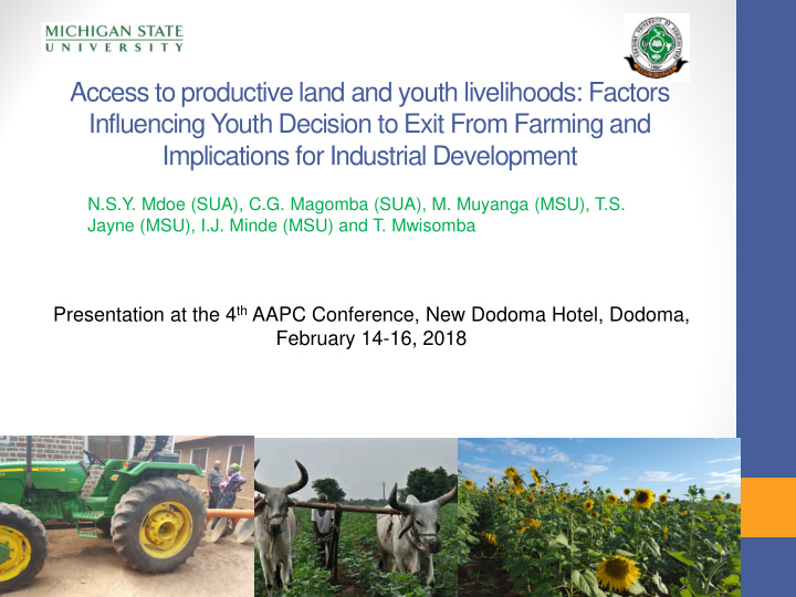 access to productive land and youth livelihoods factors
