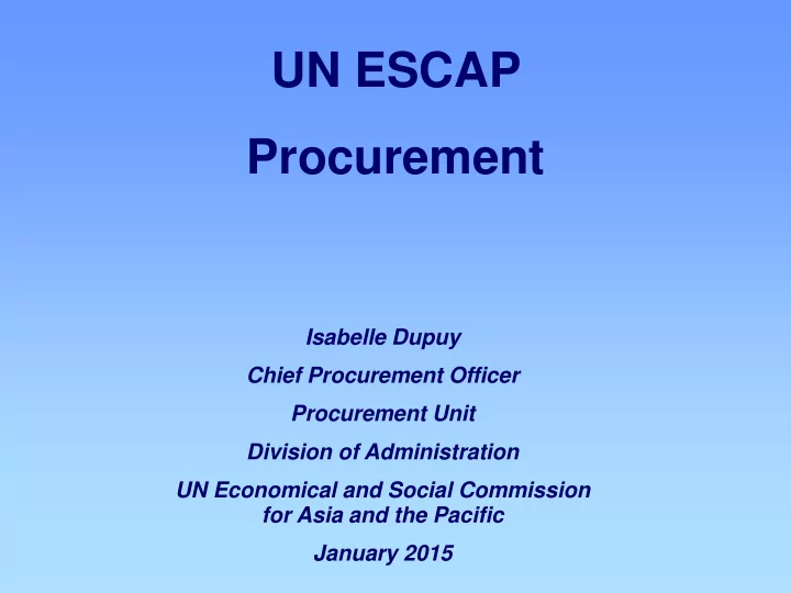 un escap procurement