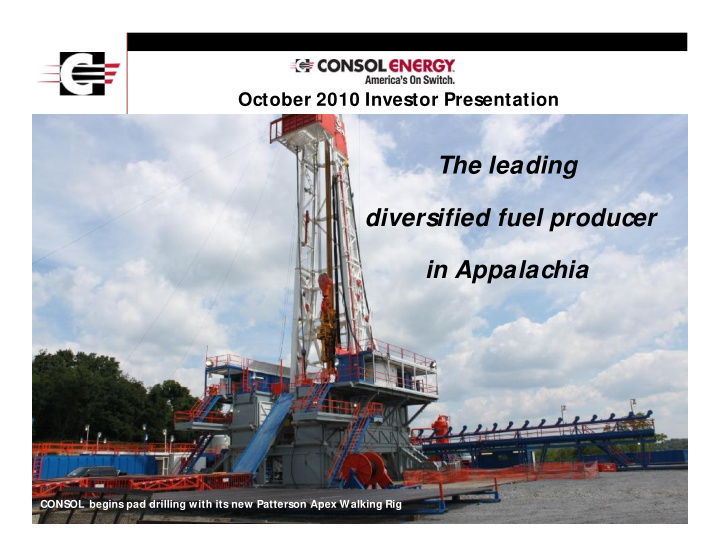 the leading diversified fuel producer in appalachia
