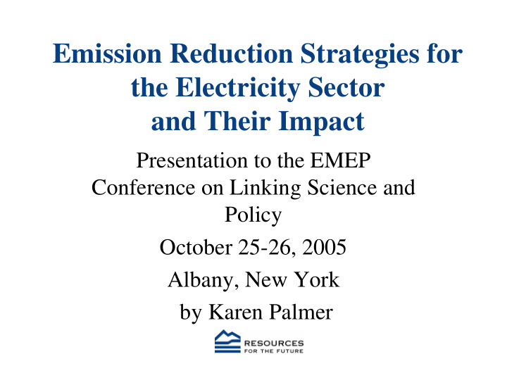 emission reduction strategies for the electricity sector