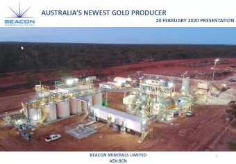 DRAFT  BEACON MINERALS LIMITED  1  ASX:BCN  EXE  EXECUTI  TIVE TE  TEAM  AM  Geoff Greenhill