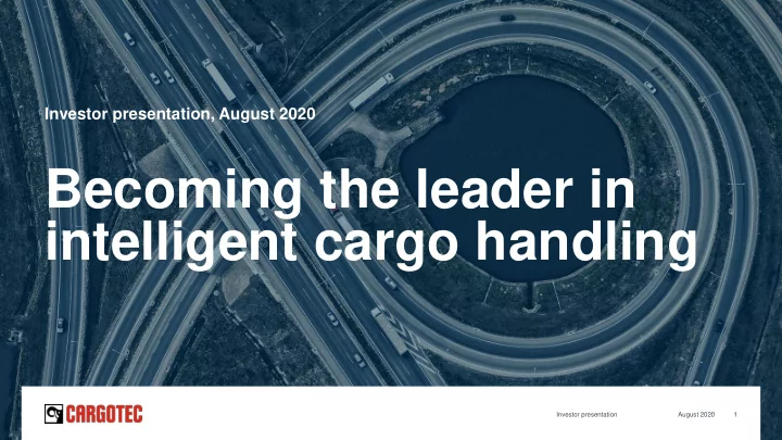 intelligent cargo handling