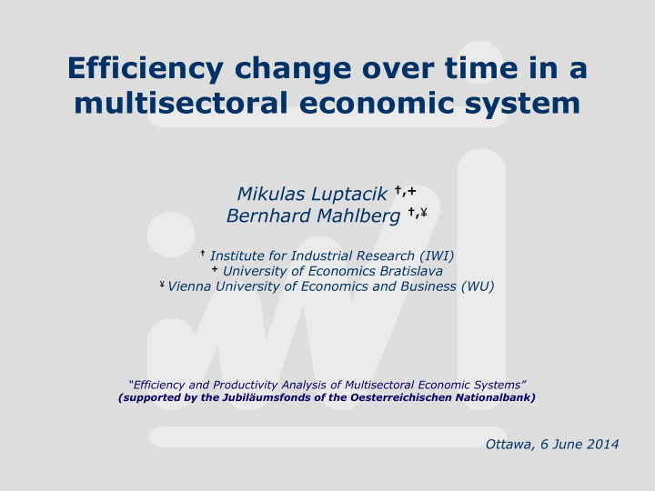 efficiency change over time in a multisectoral economic