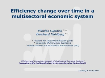 Efficiency change over time in a  multisectoral economic system Mikulas Luptacik ,+ Bernhard