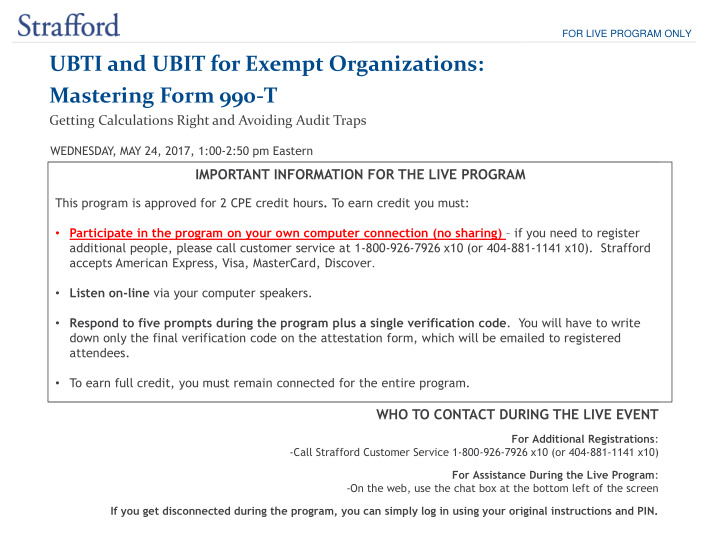 ubti and ubit for exempt organizations