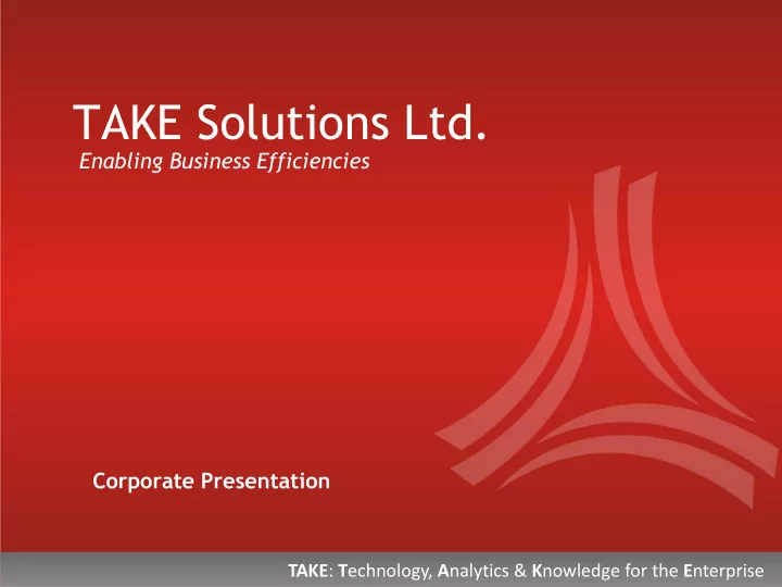 take solutions ltd