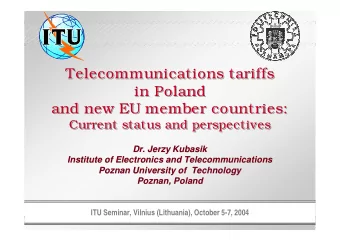 Telecommunications tariffs  Telecommunications tariffs  Telecommunications tariffs  in Poland  in