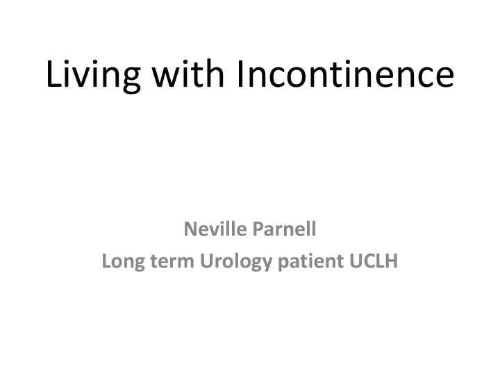 living with incontinence