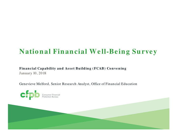 national financial well being survey