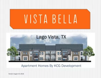 VI  VISTA  A BELLa  ELLa  Lago Vista, TX  Apartment Homes By KCG Development  Version: August 15,