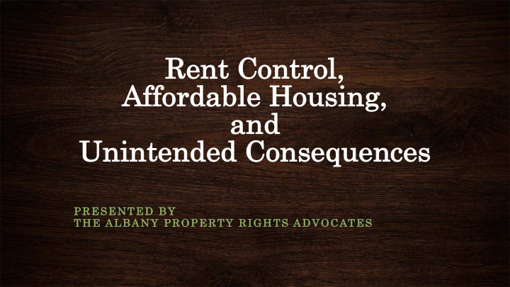 rent control rent control affordable housing affordable