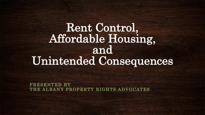 rent control rent control affordable housing affordable