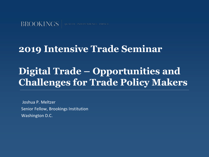 2019 intensive trade seminar digital trade opportunities