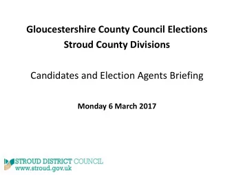 Monday 6 March 2017  Elections Team  David Hagg  Deputy Returning Officer and Electoral