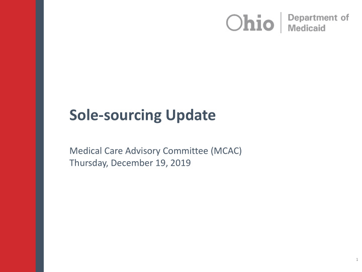sole sourcing update